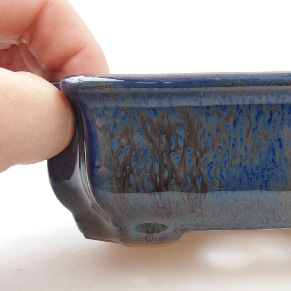 Bonsaischale aus Keramik 15,5 x 12 x 6 cm, Farbe blau