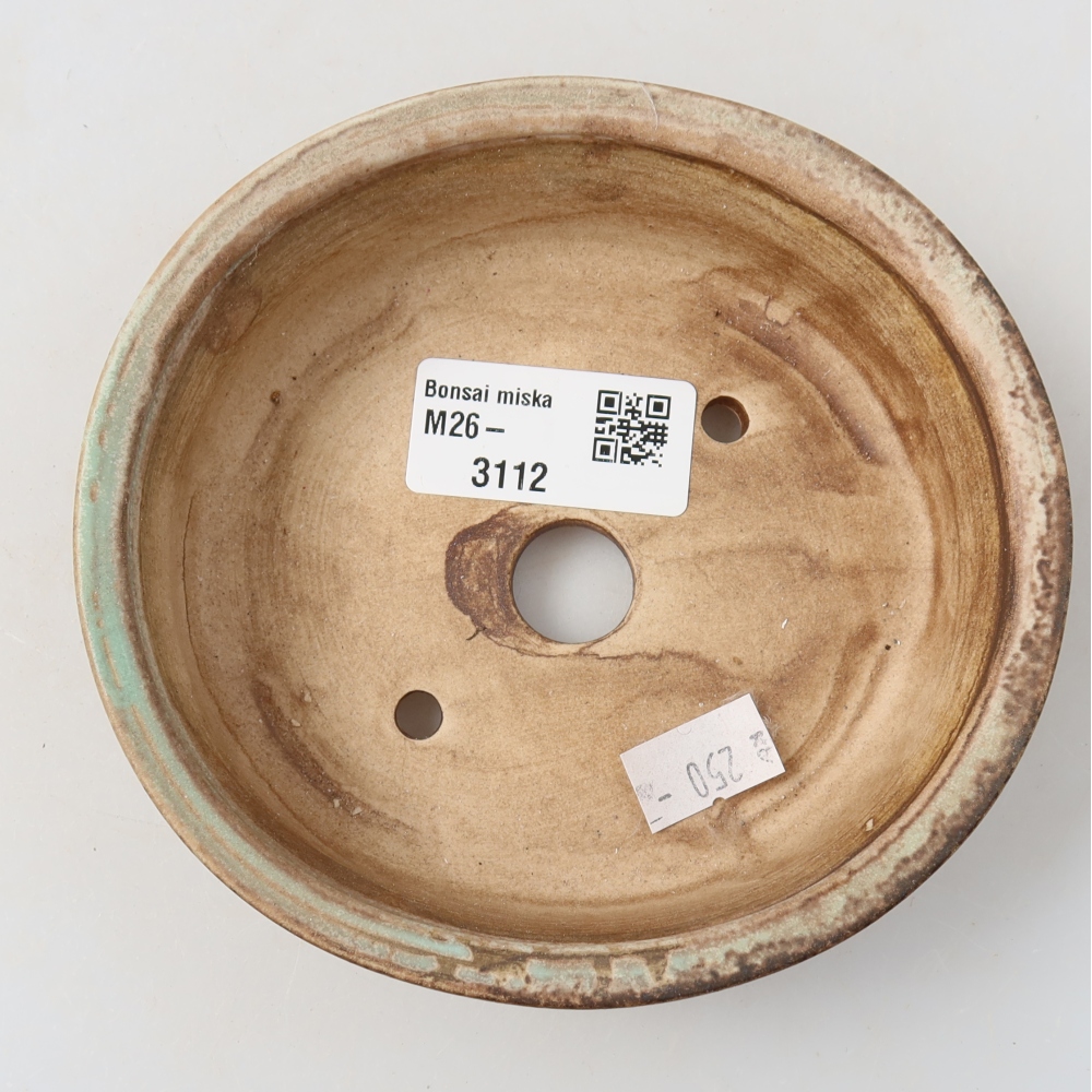 Keramik-Bonsai-Schale 12,5 x 11,5 x 3,5 cm, Farbe: grün