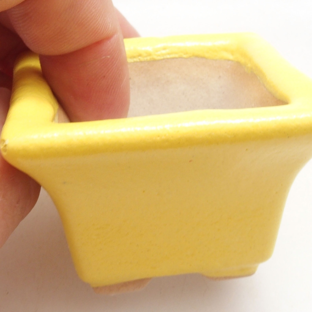 Bonsaischale aus Keramik 5 x 5 x 3,5 cm, gelb