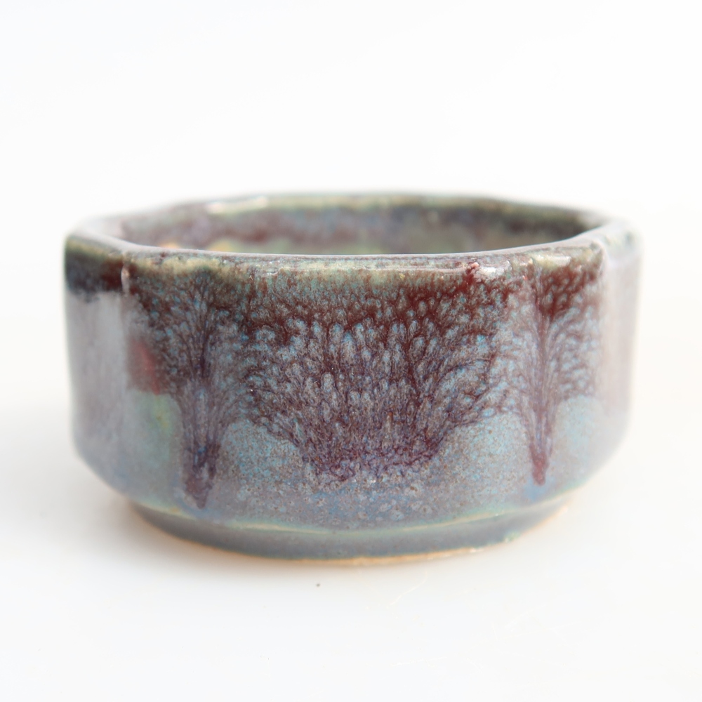 Keramik-Bonsai-Schale, 5 x 5 x 2,5 cm, Farbe: grau