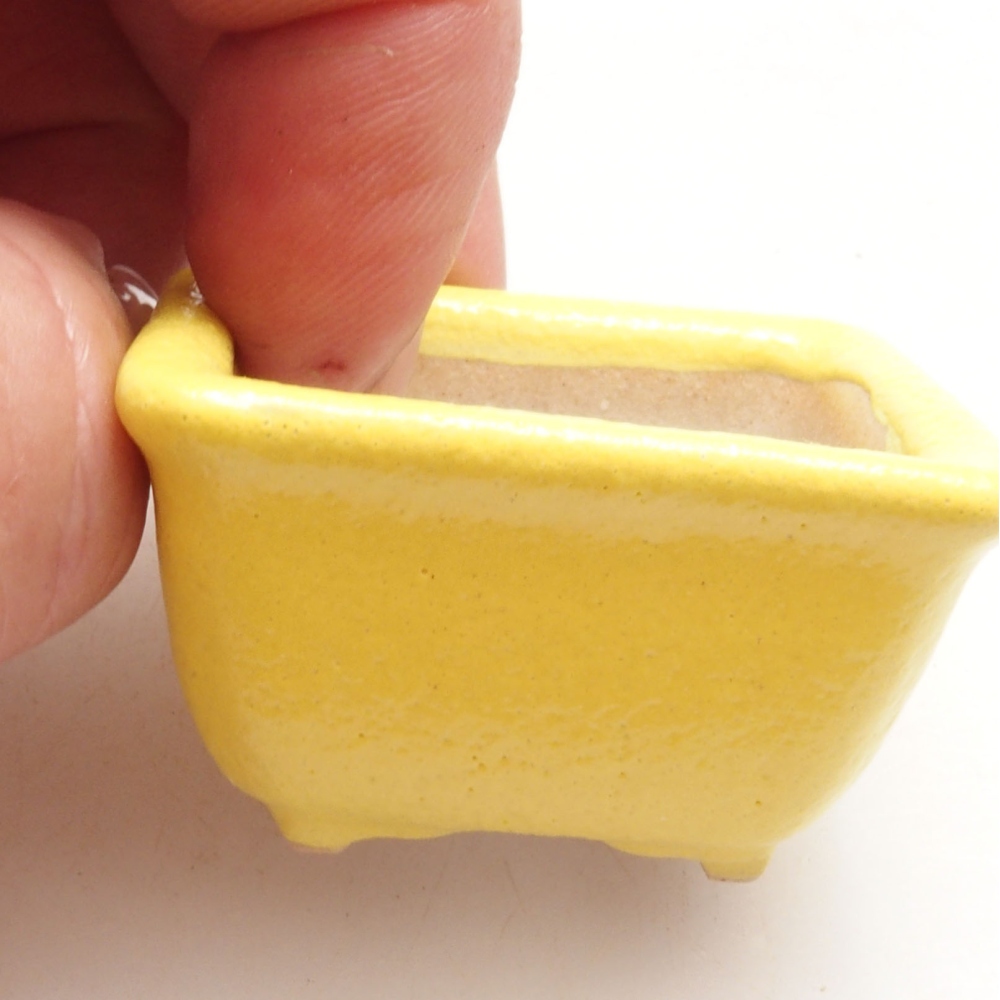 Bonsaischale aus Keramik 4 x 3 x 2,5 cm, gelb