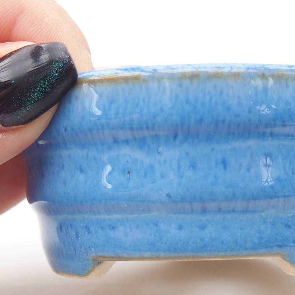 Mini-Bonsaischale 7 x 7 x 3 cm, blau