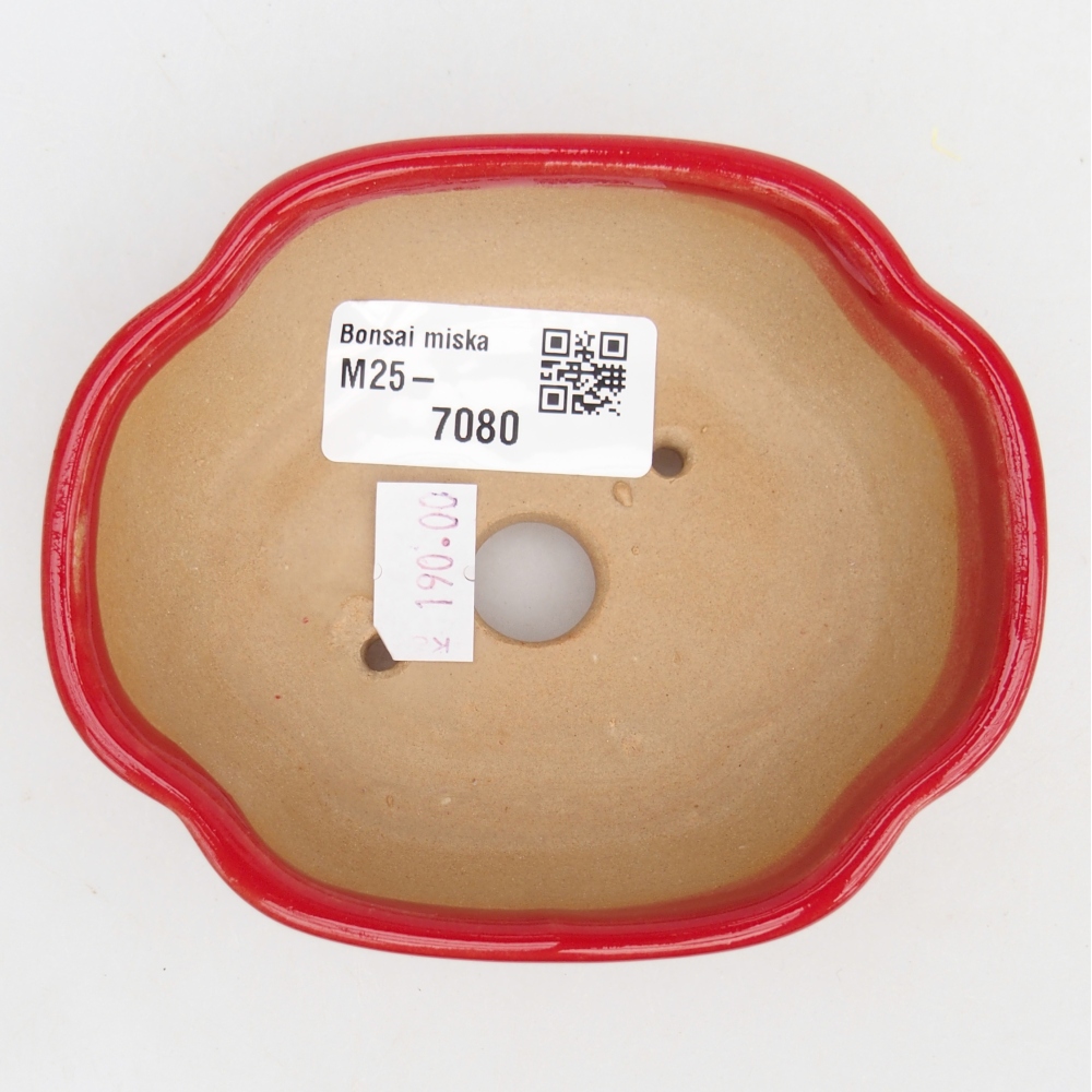 Bonsaischale aus Keramik 10,5 x 9 x 3,5 cm, Farbe rot