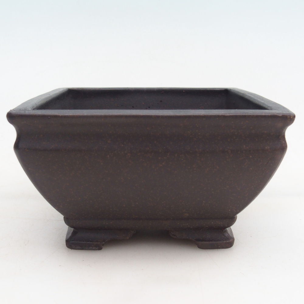 Bonsaischale aus Keramik 13 x 13 x 7 cm, Farbe bräunlich ocker