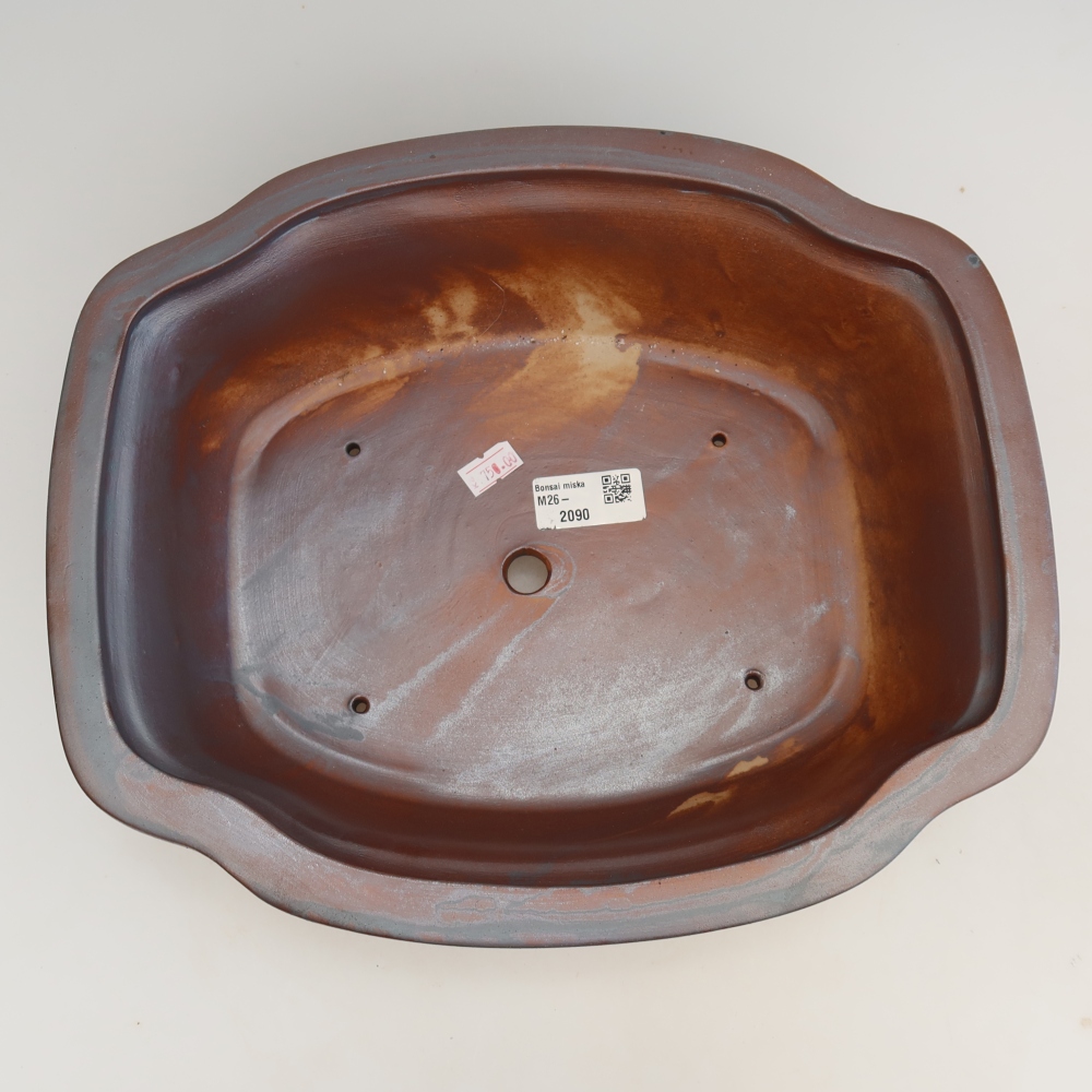 Keramik-Bonsai-Schale 30,5 x 25,5 x 10,5 cm, metallfarben