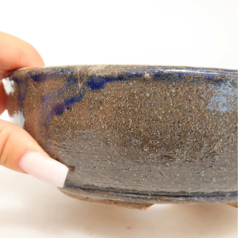 Bonsaischale aus Keramik 17 x 17 x 6 cm, grau