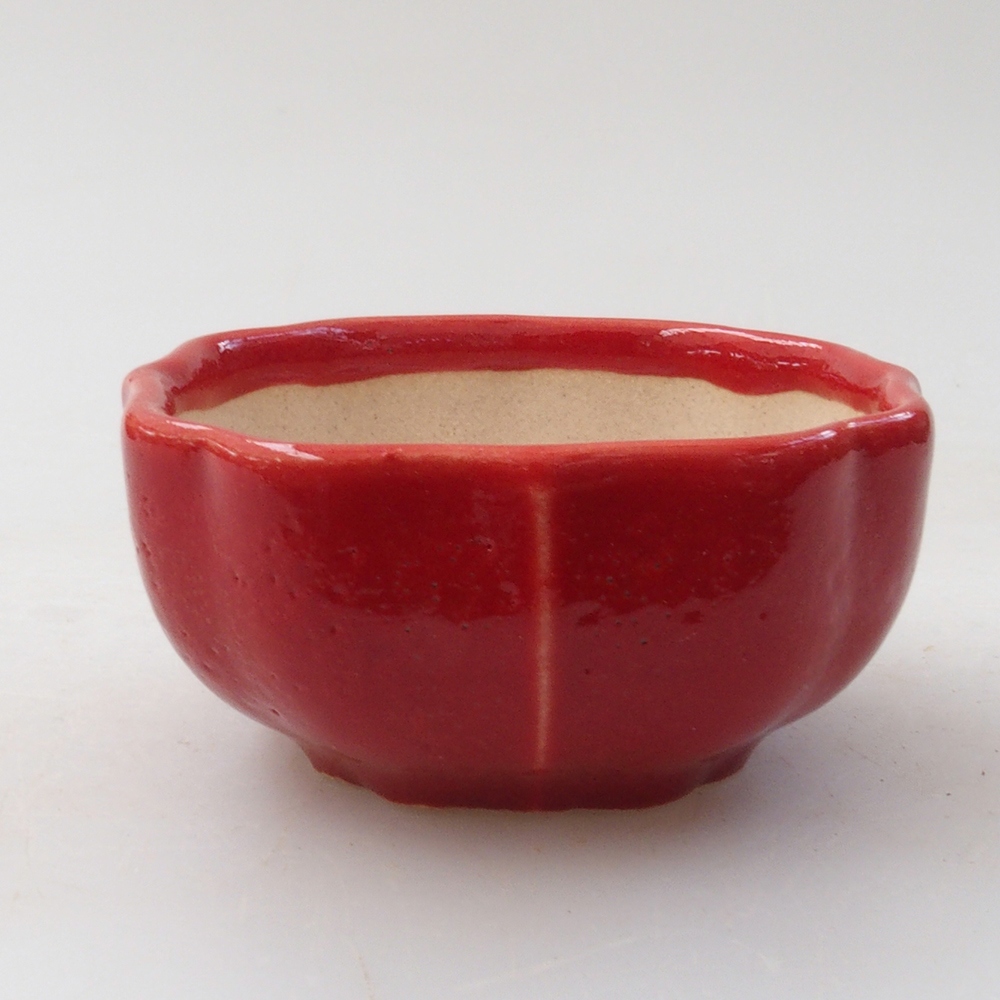Mini-Bonsaischale 6 x 5,5 x 2,5 cm, Farbe rot