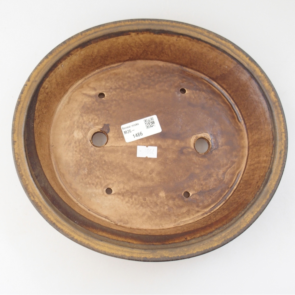 Bonsaischale aus Keramik 27 x 24 x 6 cm, braun