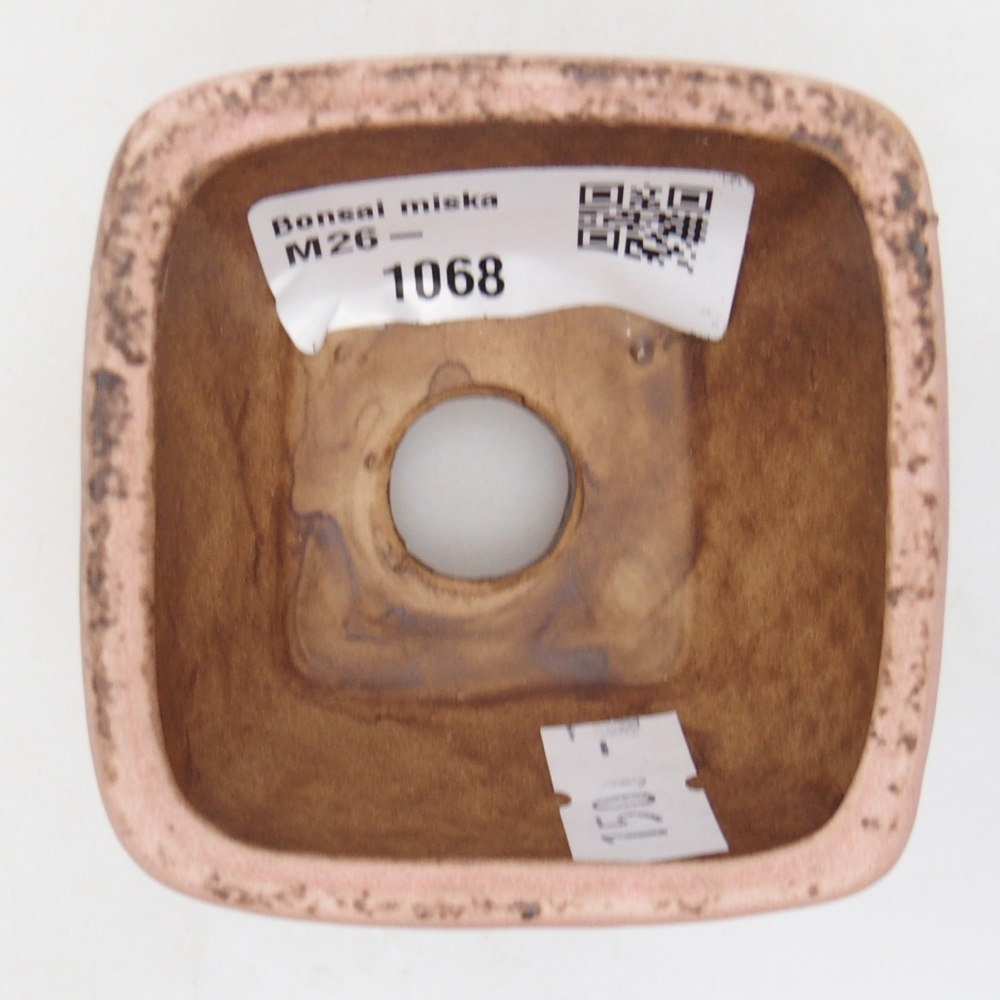 Bonsaischale aus Keramik 6 x 6 x 4 cm, rosa