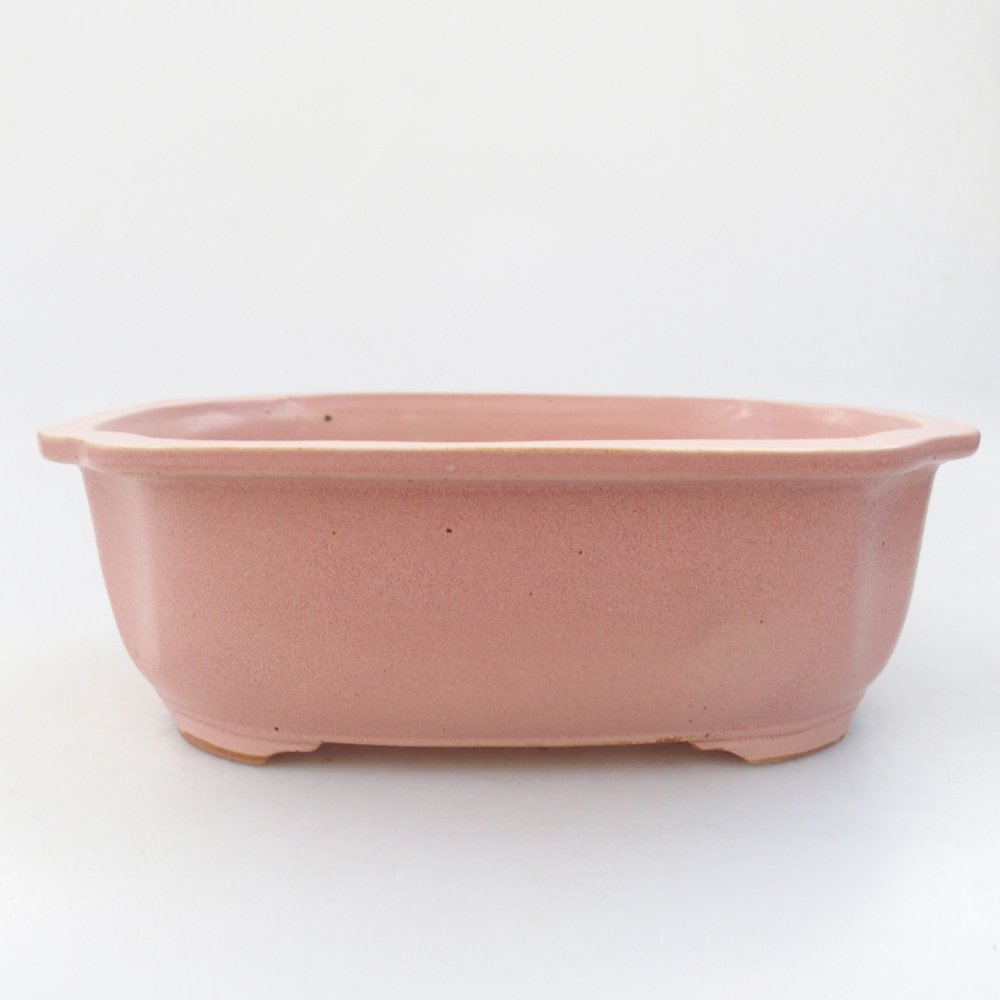 Bonsaischale aus Keramik 22 x 18 x 7 cm, rosa