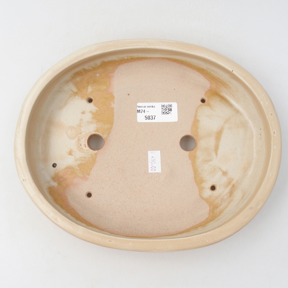 Bonsaischale aus Keramik 24,5 x 20 x 4 cm, Farbe beige