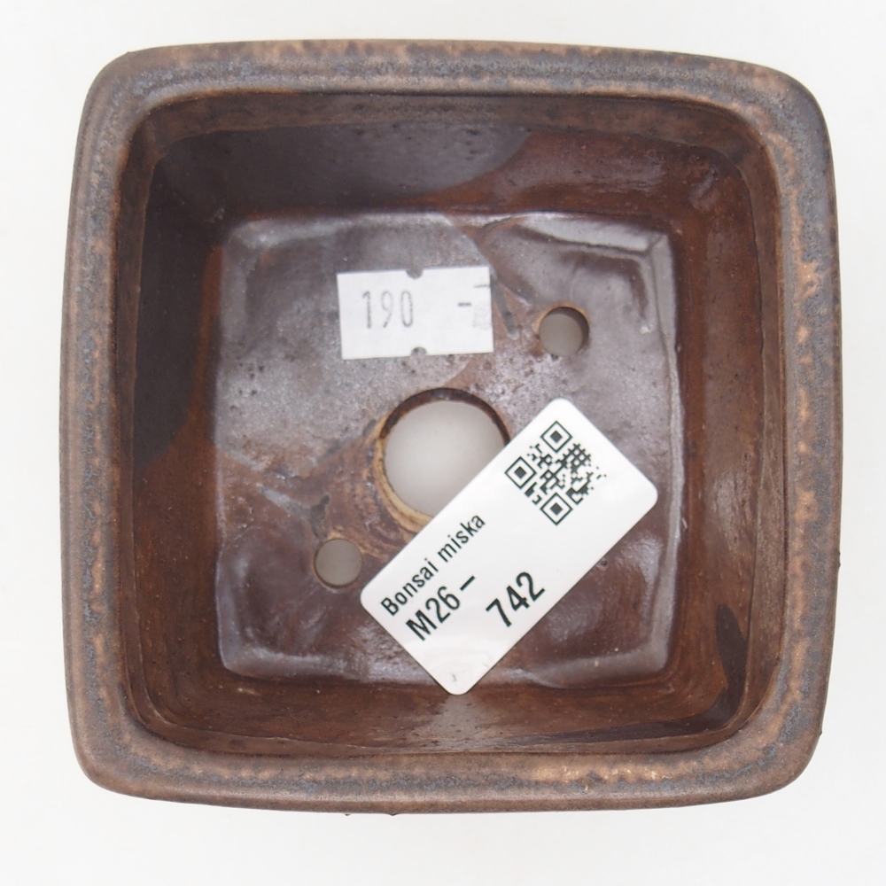 Bonsaischale aus Keramik 8,5 x 8,5 x 5,5 cm, braun