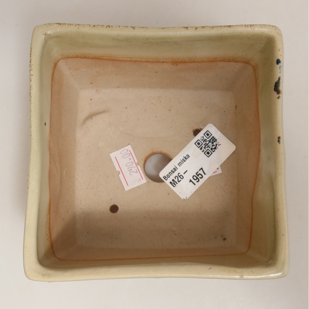Bonsaischale aus Keramik 10,5 x 10,5 x 6,5 cm, grün