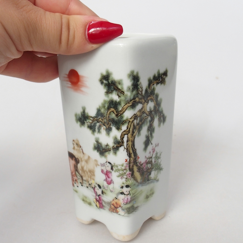 Bonsaischale aus Keramik 5,5 x 5,5 x 12 cm, Farbe weiß