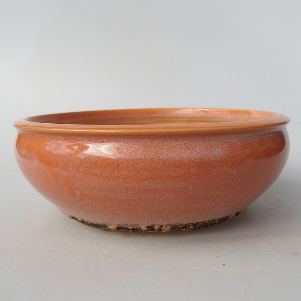 Bonsaischale aus Keramik 18,5 x 18,5 x 6,5 cm, orange