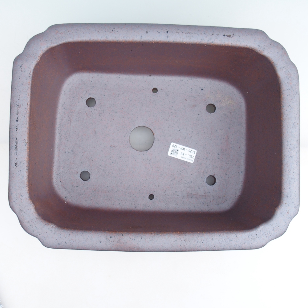 Bonsaischale aus Keramik 36 x 28 x 13 cm, metallfarben