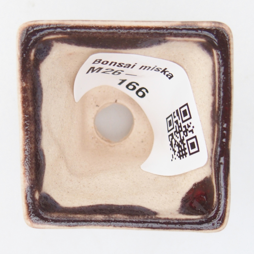Mini-Bonsaischale 4 x 4 x 3,5 cm, braun