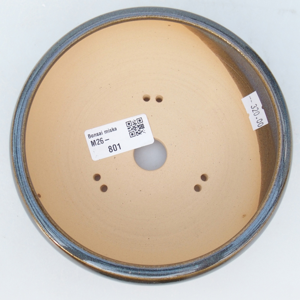 Bonsaischale aus Keramik 15 x 15 x 5,5 cm, blau-grau
