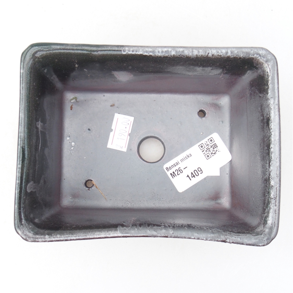 Bonsaischale aus Keramik 13,5 x 10 x 5,5 cm, metallfarben