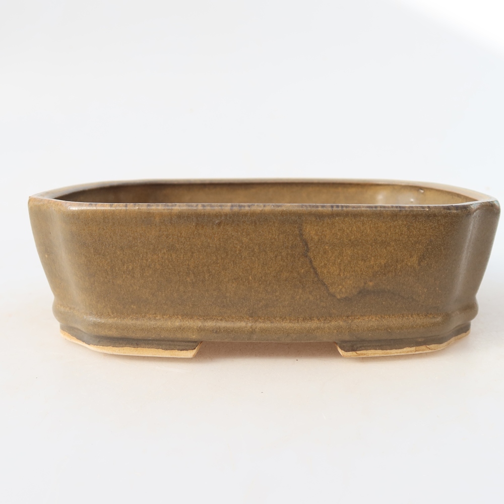 Bonsaischale aus Keramik 17,5 x 14,5 x 5 cm, braun