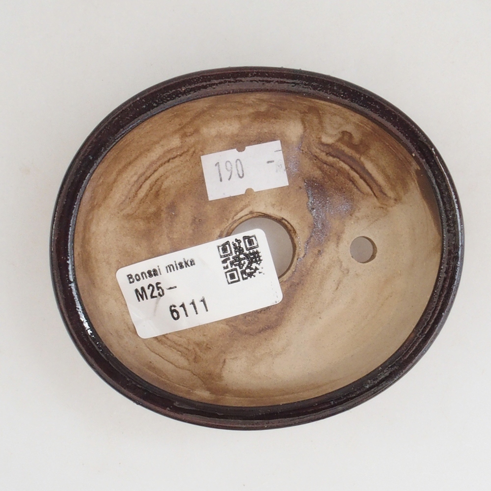 Bonsaischale aus Keramik 10 x 8,5 x 4 cm, braun