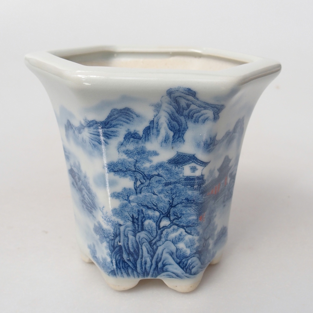 Bonsaischale aus Keramik 10 x 9 x 9 cm, Farbe weiß