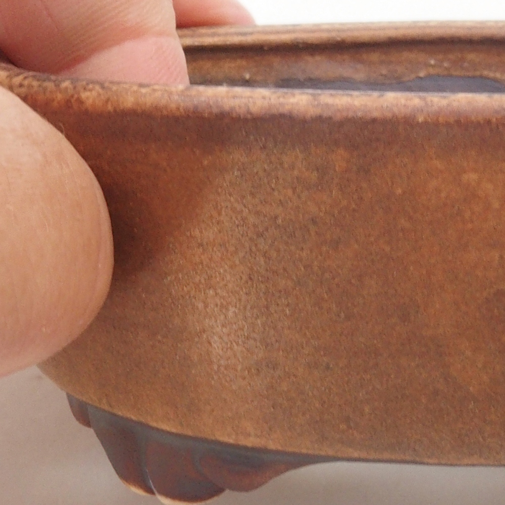 Bonsaischale aus Keramik 10 x 8,5 x 4 cm, braun