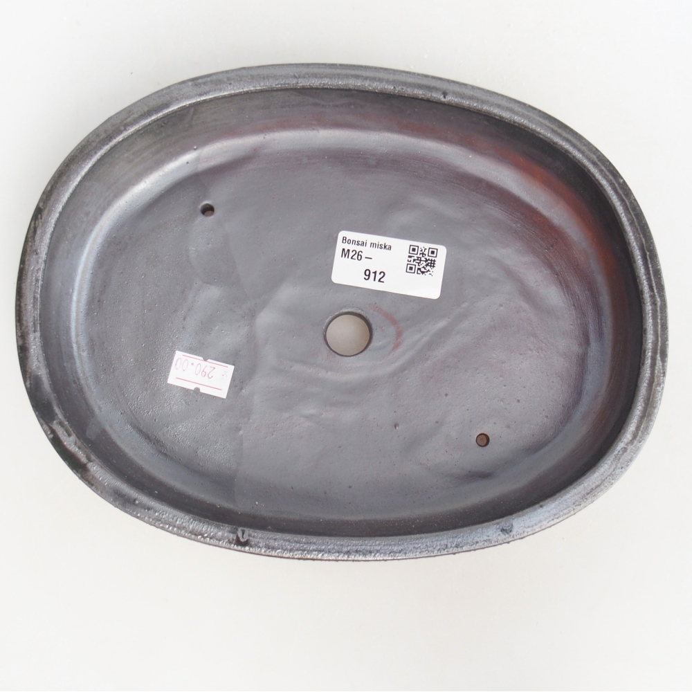 Bonsaischale aus Keramik 22 x 17 x 4 cm, schwarz