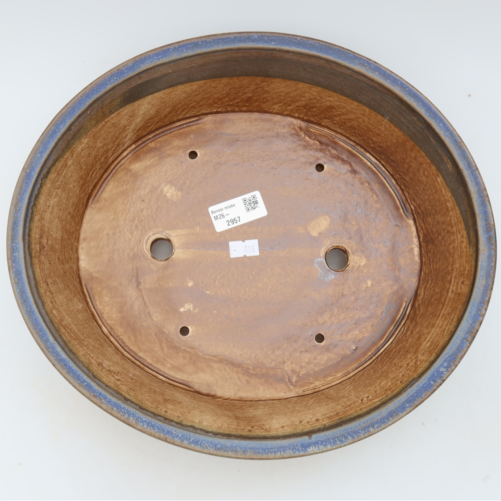 Bonsaischale aus Keramik 26,5 x 24 x 5,5 cm, Farbe blau