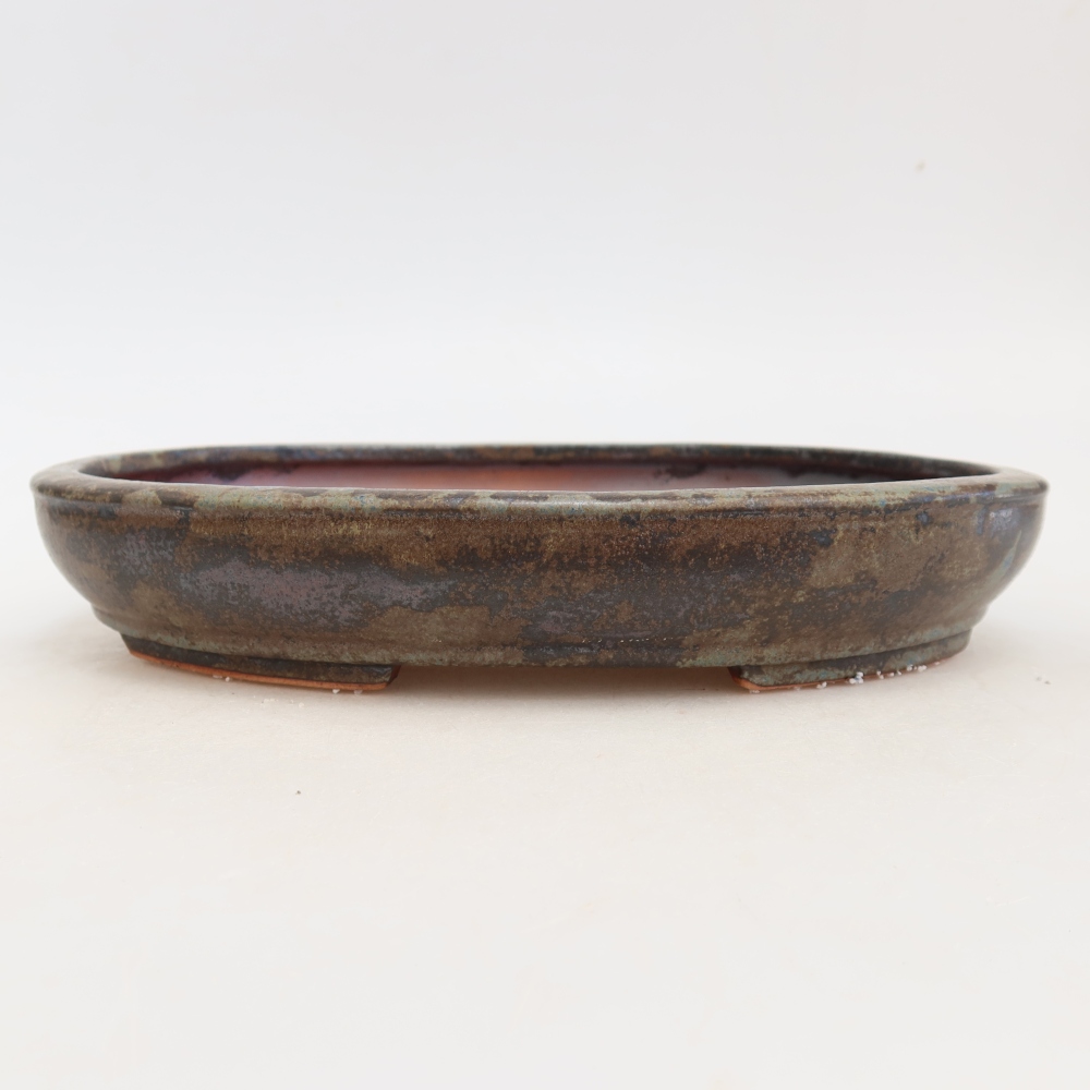 Bonsaischale aus Keramik 24,5 x 20 x 4 cm, braun