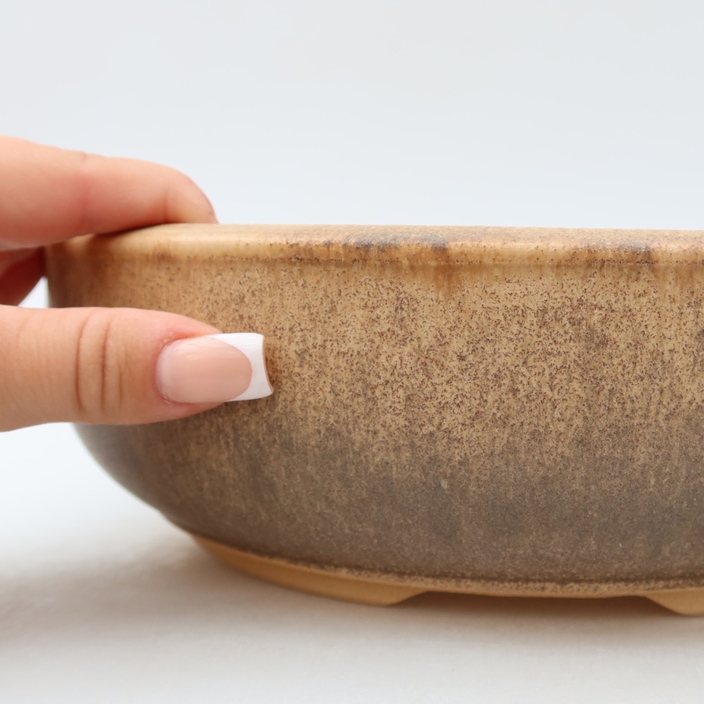Keramik-Bonsai-Schale, 26 x 26 x 7,5 cm, Farbe: Braun