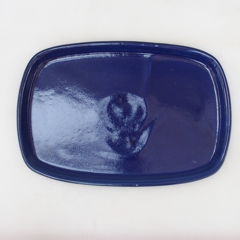 Keramikschale H10 - 34 x 23,5 x 1,5 cm - blau