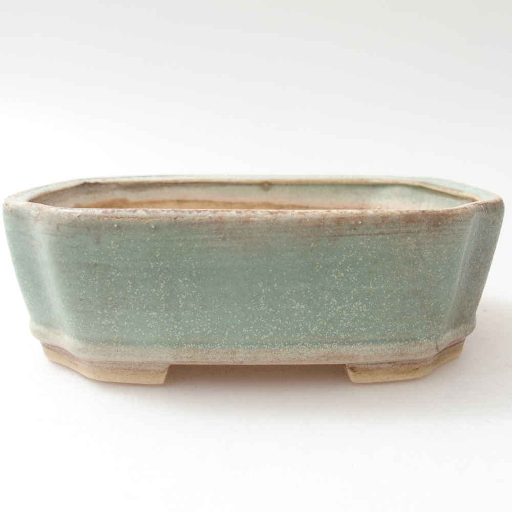 Bonsaischale aus Keramik 14 x 12 x 4,5 cm, grün