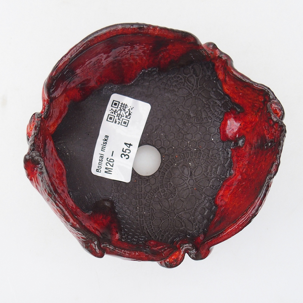 Keramische Muschel 10 x 10 x 7 cm , Farbe rot