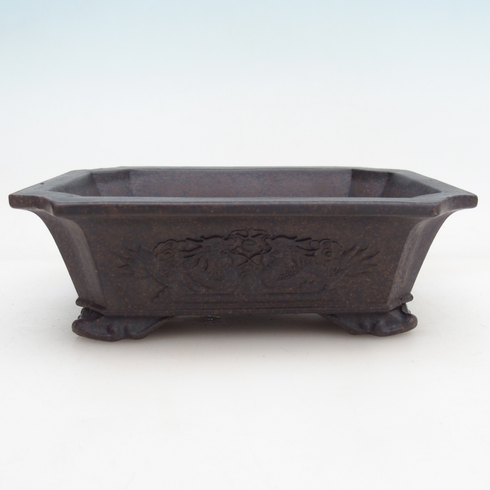 Bonsaischale aus Keramik 16 x 12 x 5 cm, bräunlich ocker