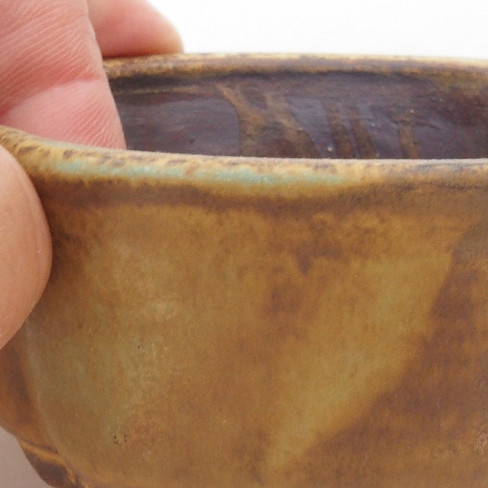 Bonsaischale aus Keramik 10 x 8,5 x 4 cm, braun