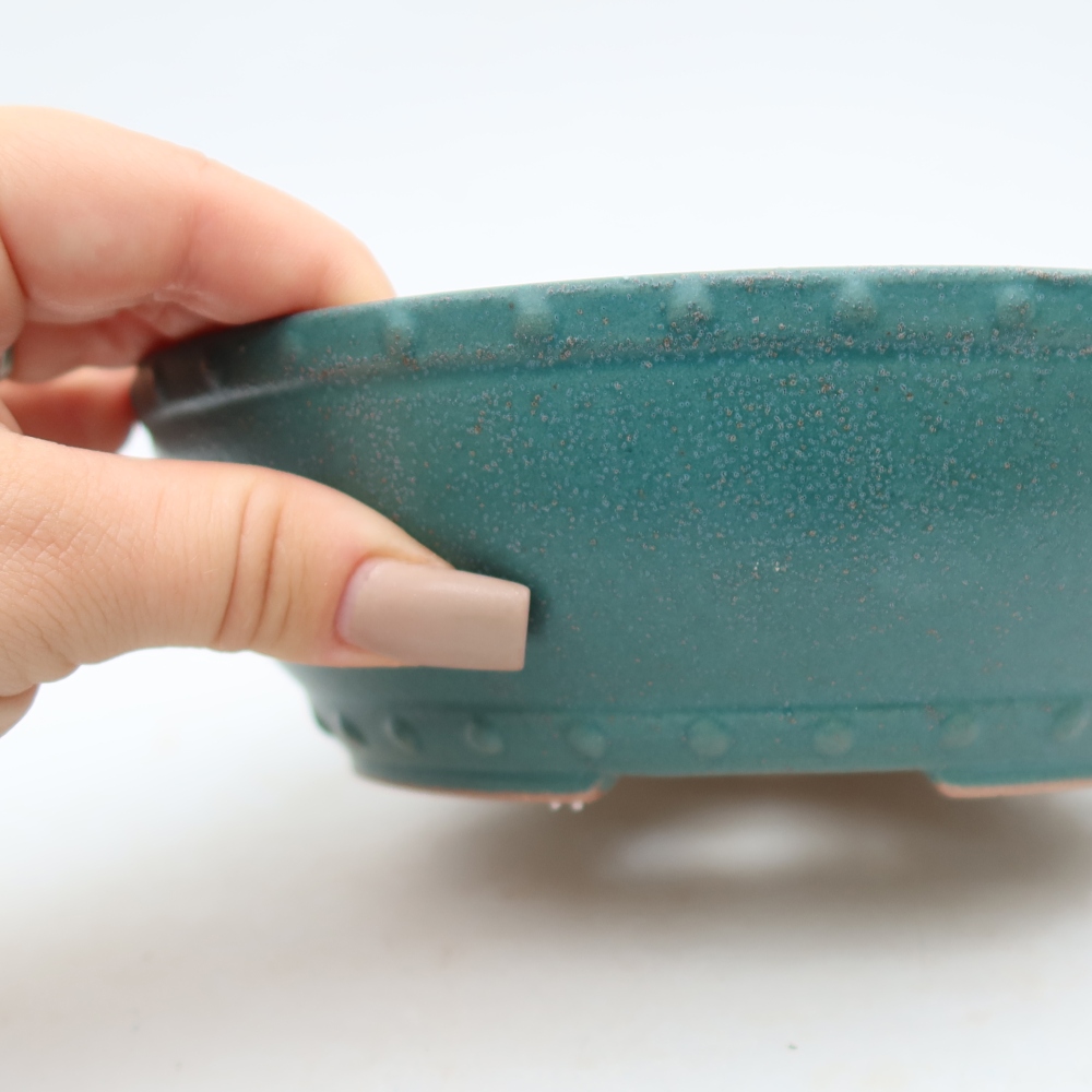 Bonsaischale aus Keramik 18 x 18 x 5,5 cm, Farbe blau