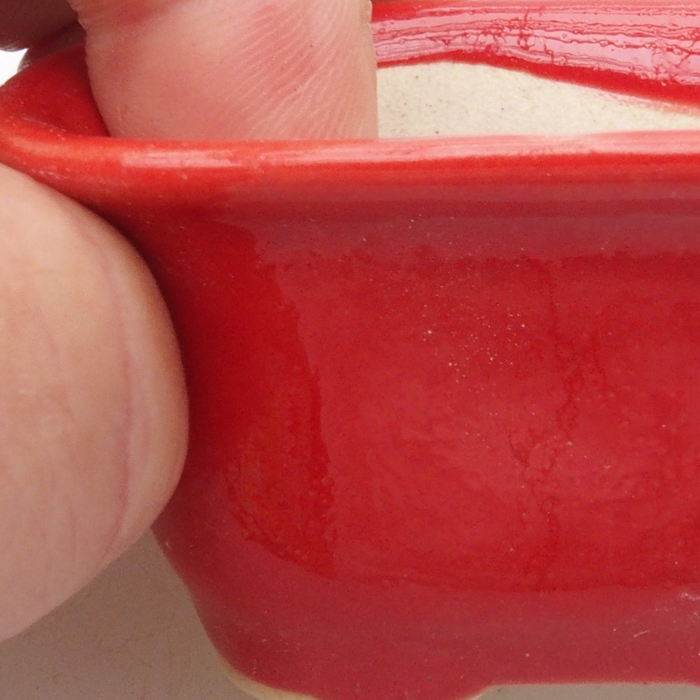 Mini-Bonsaischale 5,5 x 4,5 x 3 cm, Farbe rot