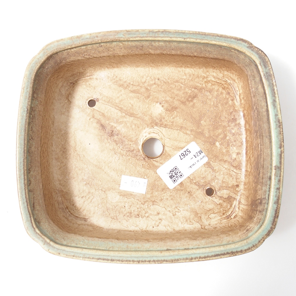 Bonsaischale aus Keramik 19,5 x 16,5 x 6 cm, grün