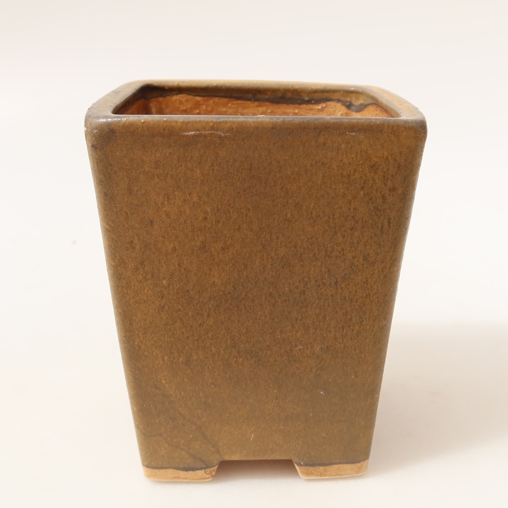 Keramik-Bonsai-Schale 8,5 x 8,5 x 10,5 cm, Farbe: braun