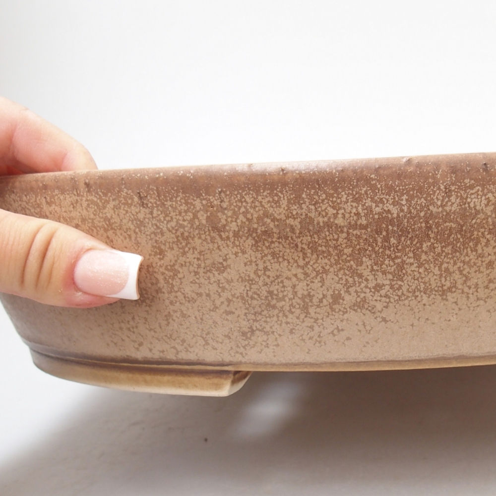 Bonsaischale aus Keramik 31,5 x 27,5 x 6 cm, Farbe beige