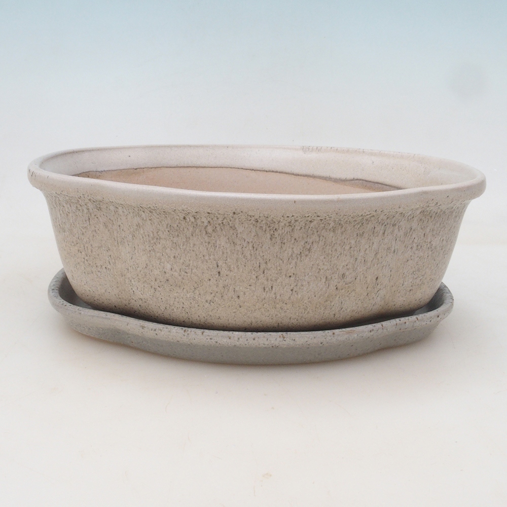 Bonsaischale + Untertasse H75 - beige