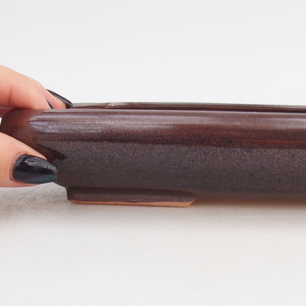 Bonsaischale aus Keramik 24 x 17,5 x 4 cm, braun