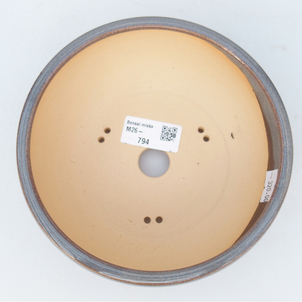 Bonsaischale aus Keramik 16 x 16 x 6 cm, grau