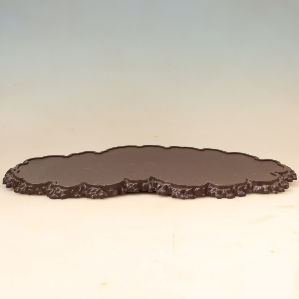 Kunststoff-Sockel für Bonsai, 43 x 25 x 1,5 cm, Farbe: braun