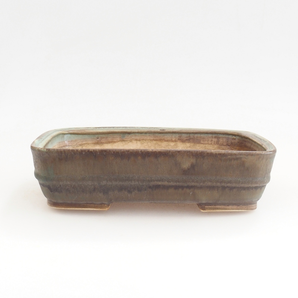 Bonsaischale aus Keramik 21,5 x 17,5 x 5,5 cm, grün
