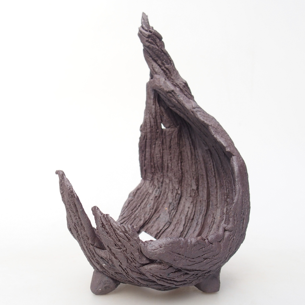 Keramikschale 10 x 8 x 14,5 cm , Metallic-Farbe