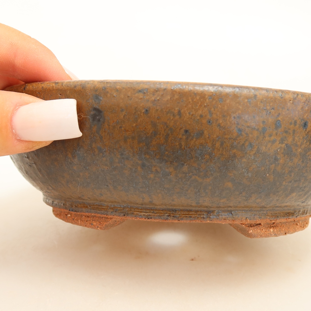 Keramik-Bonsai-Schale, 14,5 x 14,5 x 4,5 cm, Farbe: Braun