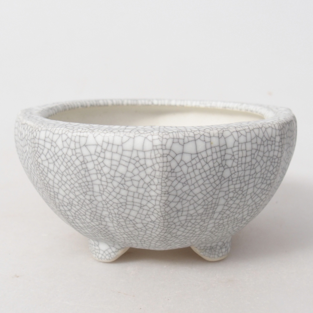 Bonsaischale aus Keramik 11 x 11 x 5,5 cm, Raku-Farbe