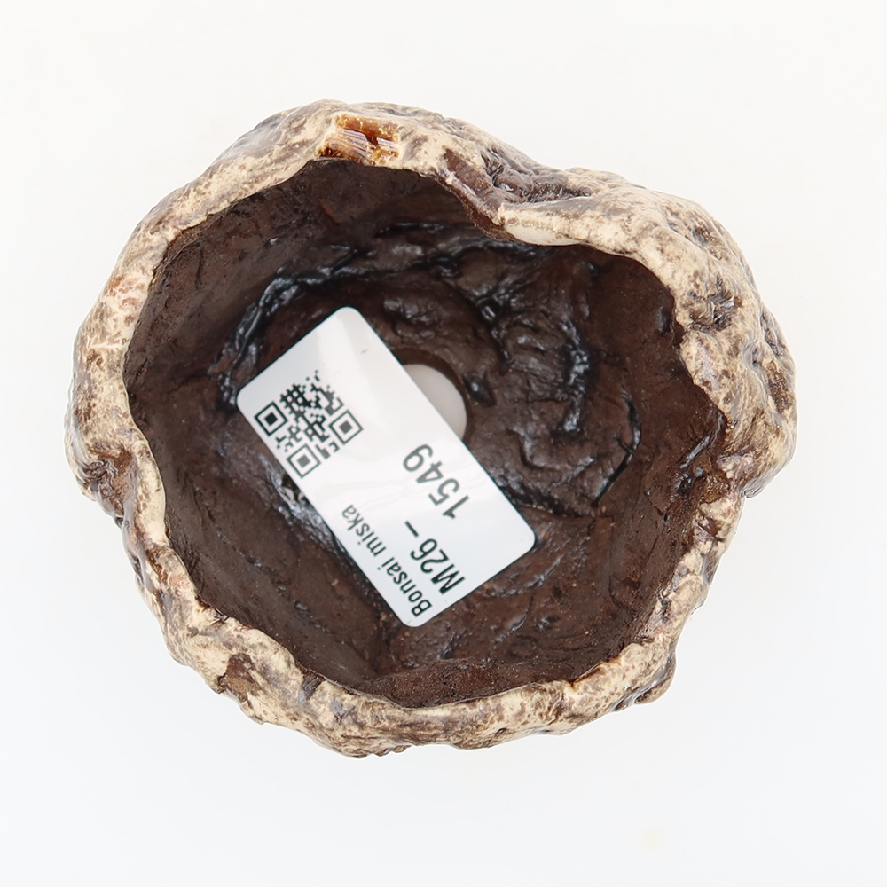 Keramikschale  6,5 x 5,5 x 6 cm, Farbe: braun-weiß